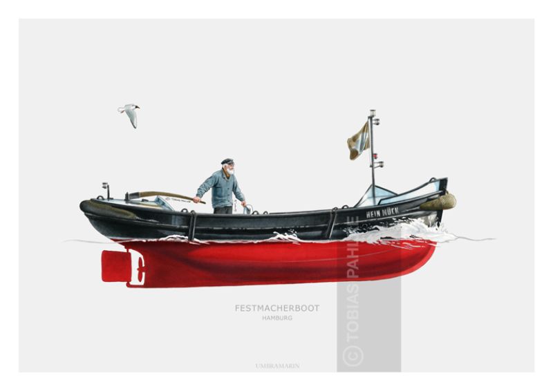 Festmacherboot  im Hamburger Hafen