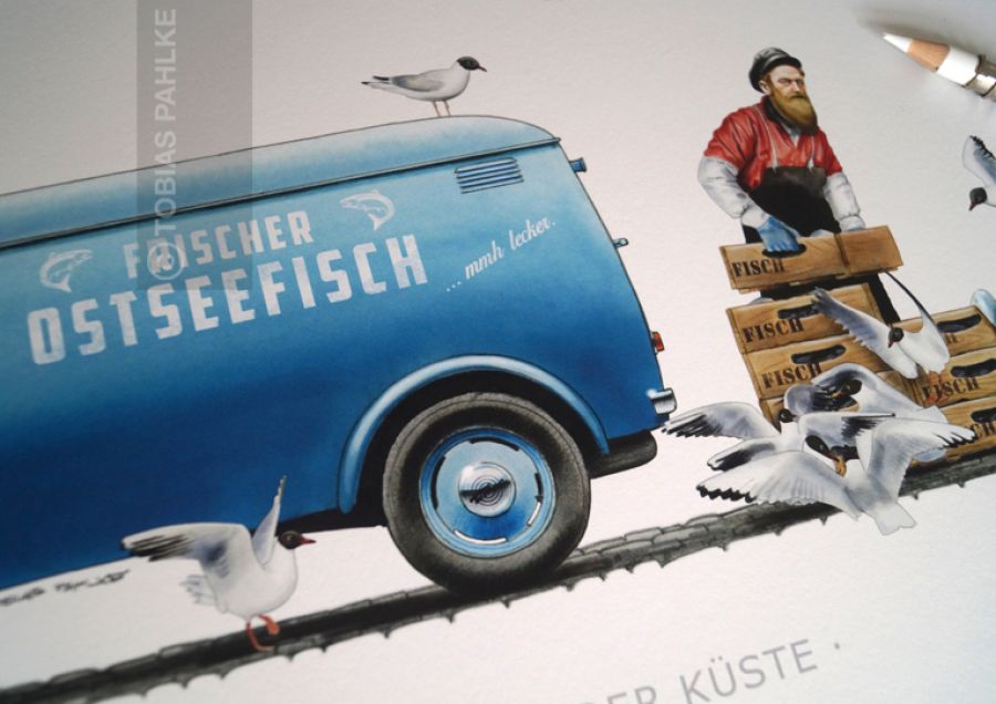 Fischhändler Ostsee mit Tempo Hanseat