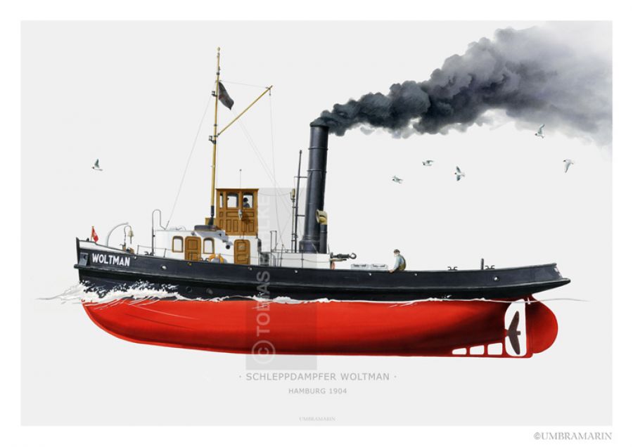 Tugboat Woltman with smoke 2